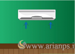 با فشار دادن دستگاه در به پنل نصب، یونیت  داخلی را به صفحه نصب وصل کنید.